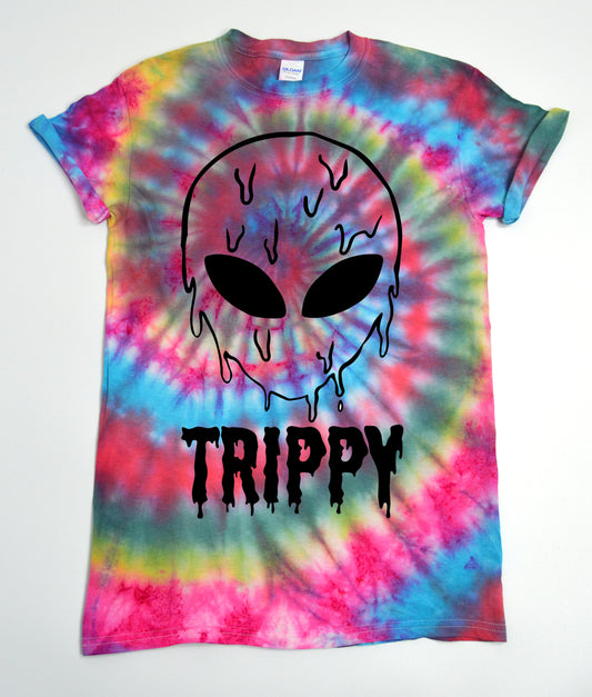 Trippy Tie Dye Multicolour T Shirt The Fresh Prints Unisex Emo DnB Metal Skate Hipster